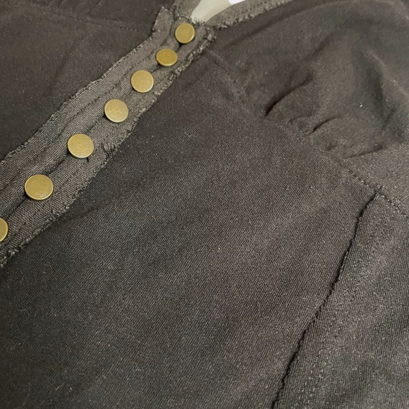 We The Free - Tie Halter Tank with Buttons - Washed Black - Size S - Picture 4 of 6